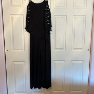 MSK - Elegant Black Chiffon Crepe pantsuit